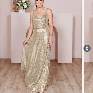 REVELRY HAZEL SEQUIN DRESS- CHAMPAGNE GOLD